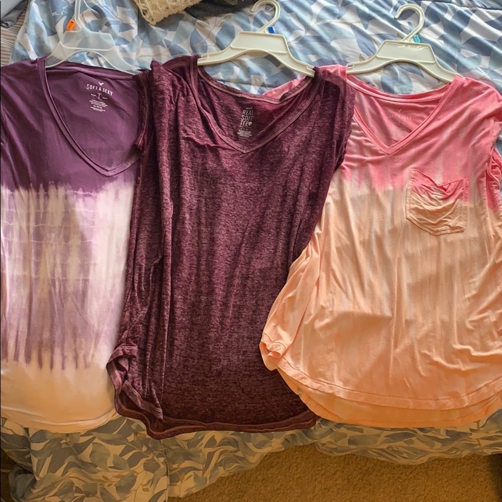 American eagle soft and sexy multicolored v-necks
